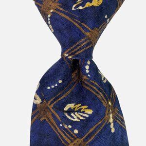 Ermenegildo Zegna Necktie Tie Blue Floral Abstract Silk Made Italy Harry Rosen